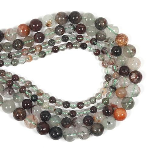 Natural Quartz Jewelry Beads, Phantom Quartz, Round, DIY & different size for choice, mixed colors, Sold By Strand