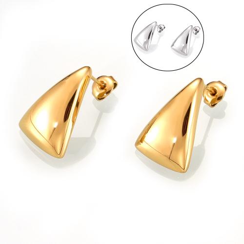 Titanium Steel  Earring, Triangle, plated, fashion jewelry & for woman, more colors for choice, Sold By Pair