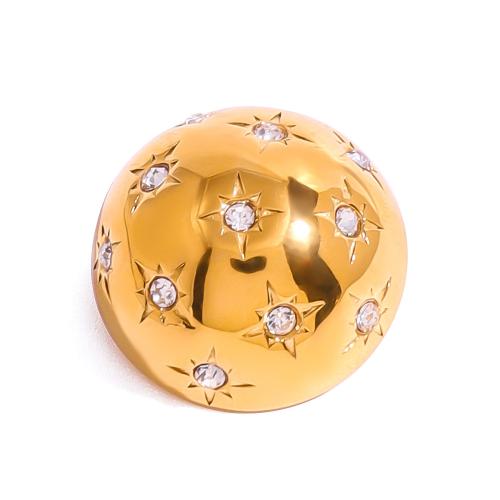 Fashion Brooch Jewelry, 304 Stainless Steel, with Cubic Zirconia, 18K gold plated, fashion jewelry & Unisex, Sold By PC