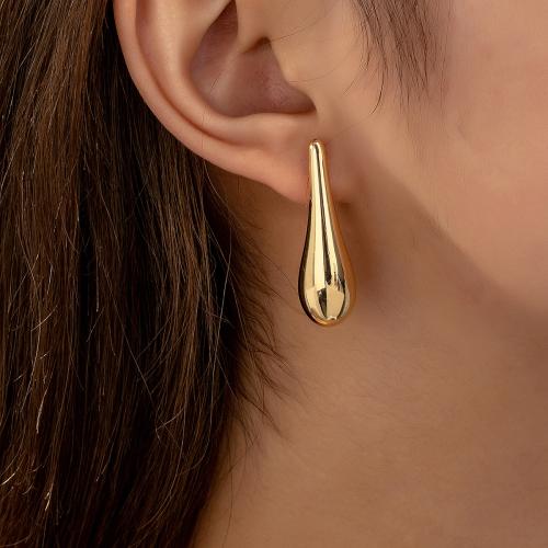 Iron Earring, Copper Coated Plastic, with Iron, gold color plated, different styles for choice & for woman, golden, Sold By Pair