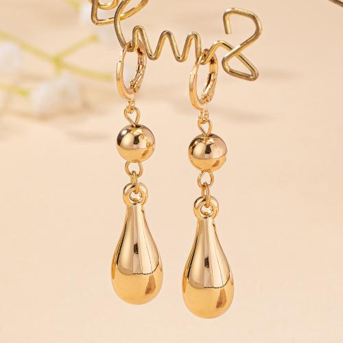 Iron Earring, Copper Coated Plastic, with Iron, gold color plated, for woman, golden, Sold By Pair