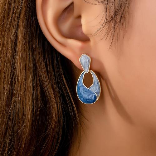 Tibetan Style Stud Earring, plated, for woman & enamel, more colors for choice, Sold By Pair