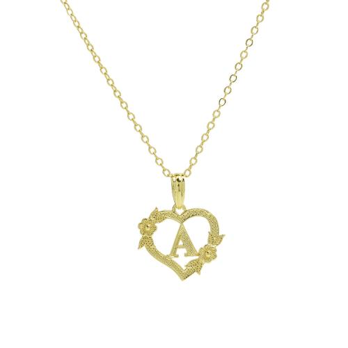 Collar de Latón, metal, con 5CM extender cadena, Corazón, chapado, diferentes estilos para la opción & para mujer, dorado, longitud:aproximado 45 cm, Vendido por UD