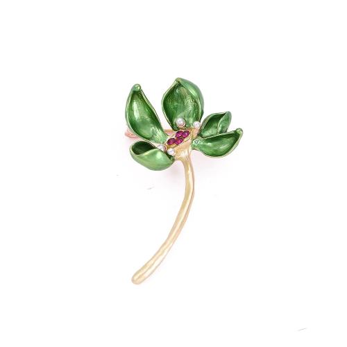 Tibetan Style Brooches, with Plastic Pearl, for woman & enamel & with rhinestone, more colors for choice, 57x30mm, Sold By PC