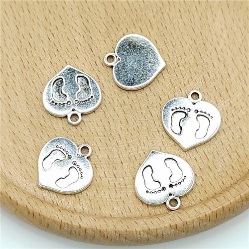 Tibetan Style Heart Pendants, antique silver color plated, DIY, 13x14mm, 100PCs/Bag, Sold By Bag