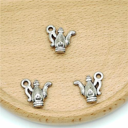 Tibetan Style Pendants, Teapot, antique silver color plated, DIY, 15x15mm, 100PCs/Bag, Sold By Bag