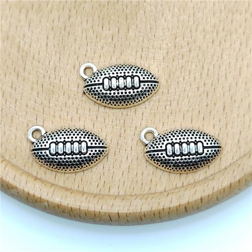 Tibetan Style Pendants, Rugby Ball, antique silver color plated, DIY, 10x18mm, 100PCs/Bag, Sold By Bag