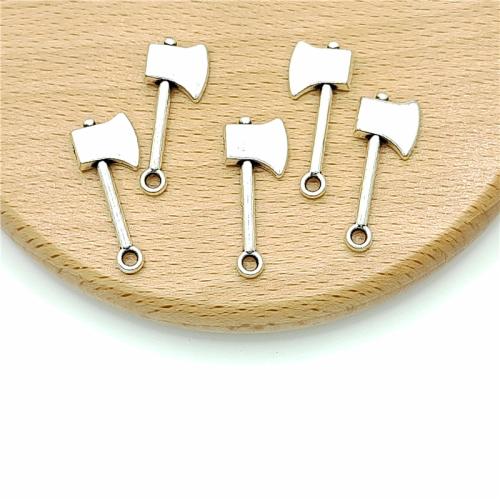 Pendentifs outils en alliage de zinc, hache, Plaqué de couleur d'argent, DIY, 5x25mm, 100PC/sac, Vendu par sac