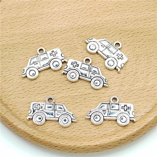 Vehicle Shaped Tibetan Style Pendants, Ambulance, antique silver color plated, DIY, 22x13mm, 100PCs/Bag, Sold By Bag