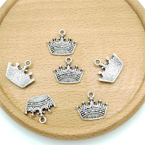 Tibetan Style Crown Pendants, antique silver color plated, DIY, 17x15mm, 100PCs/Bag, Sold By Bag