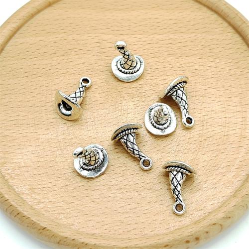 Tibetan Style Hat Pendants, antique silver color plated, DIY, 10x15mm, 100PCs/Bag, Sold By Bag