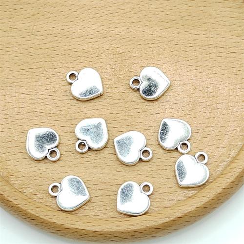 Tibetan Style Heart Pendants, antique silver color plated, DIY, 10x12mm, 100PCs/Bag, Sold By Bag