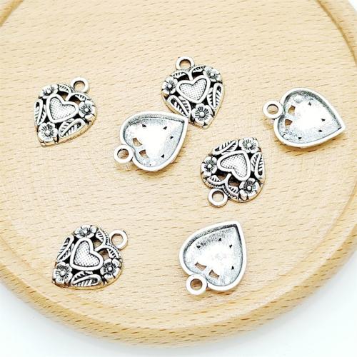 Tibetan Style Heart Pendants, antique silver color plated, DIY, 14x19mm, 100PCs/Bag, Sold By Bag