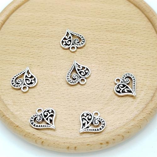 Tibetan Style Heart Pendants, antique silver color plated, DIY, 14x14mm, 100PCs/Bag, Sold By Bag