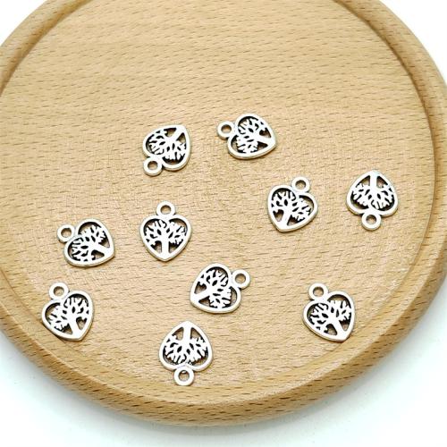 Zinklegierung Herz Anhänger, antik silberfarben plattiert, DIY, 10x12mm, 100PCs/Tasche, verkauft von Tasche