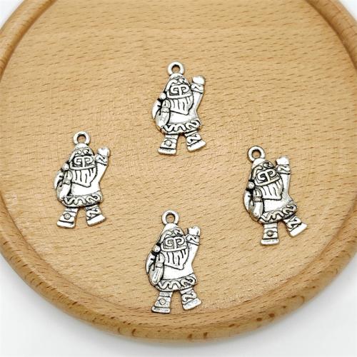 Tibetan Style Christmas Pendants, Santa Claus, antique silver color plated, DIY, 14x24mm, 100PCs/Bag, Sold By Bag