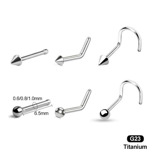 Titanium Alloy Nose Piercing Jewelry, Unisex & different size for choice & different styles for choice, Sold By PC