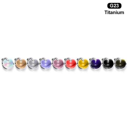 Aleación de titanio Piercing pendiente, Esférico, unisexo & con circonia cúbica, más colores para la opción, 5mm, Vendido por UD