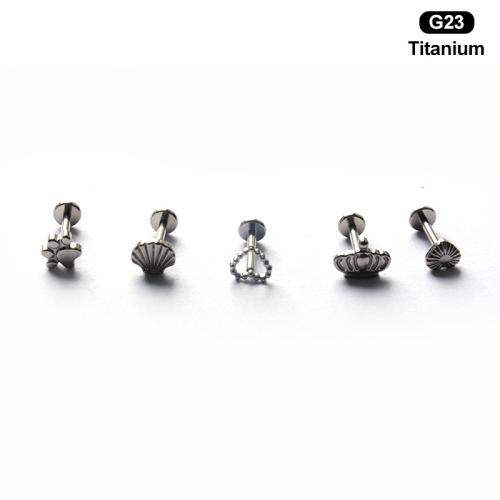 Titanium Alloy Piercing Earring, polished, Unisex & different size for choice & different styles for choice, original color, Sold By PC