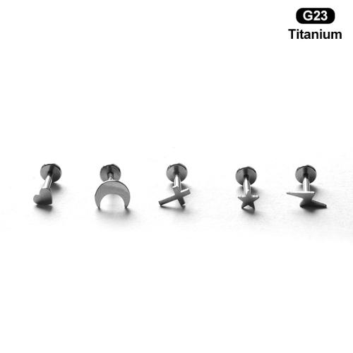 Titanium Alloy Piercing Earring, polished, Unisex & different size for choice & different styles for choice, original color, Sold By PC