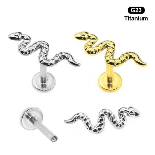 Titanium Alloy Piercing Earring, Snake, plated, Unisex & different size for choice, more colors for choice, Sold By PC