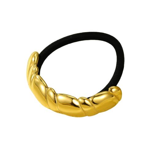 Ponytail Holder, 304 Stainless Steel, with Rubber Band, for woman, golden, Sold By PC