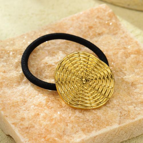 Ponytail Holder, 304 Stainless Steel, with Rubber Band, for woman, golden, Sold By PC