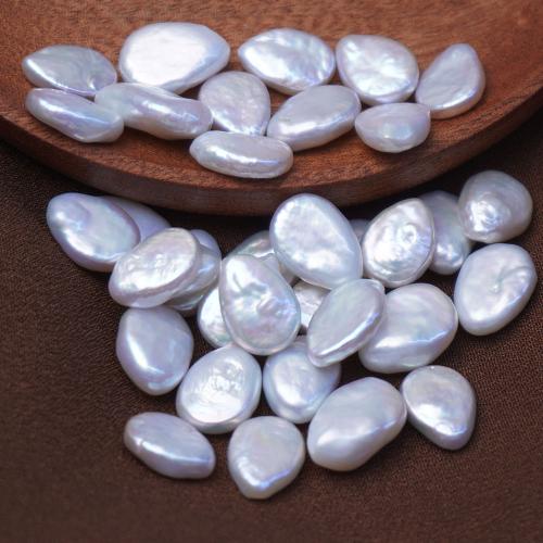 Perles nacres sans trou de culture d'eau douce, perle d'eau douce cultivée, larme, DIY & aucun trou, blanc, 10x15mm, Vendu par PC