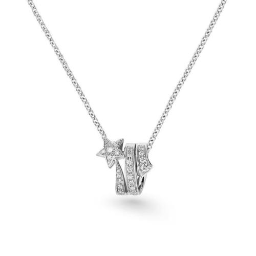 Kubischer Zirkon Micro Pave Sterling Silber Halskette, 925er Sterling Silber, mit Verlängerungskettchen von 5cm, Modeschmuck & Micro pave Zirkonia & für Frau, Länge:ca. 40 cm, verkauft von PC