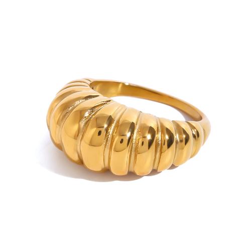 Stainless Steel Finger Ring, 304 Stainless Steel, 18K gold plated, fashion jewelry & for woman, golden, US Ring Size:7, Sold By PC