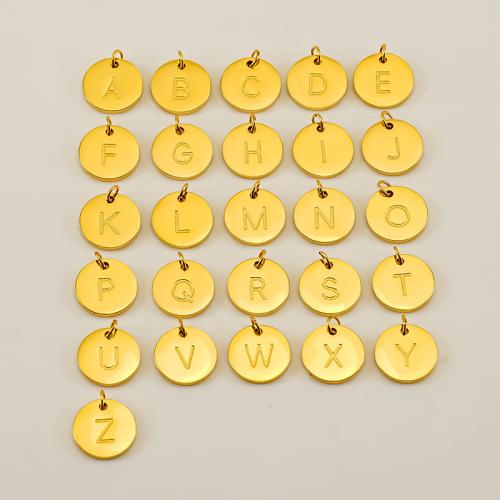 Stainless Steel Pendants, 304 Stainless Steel, Round, 18K gold plated, DIY & different designs for choice, golden, 12x1.40mm, Sold By PC