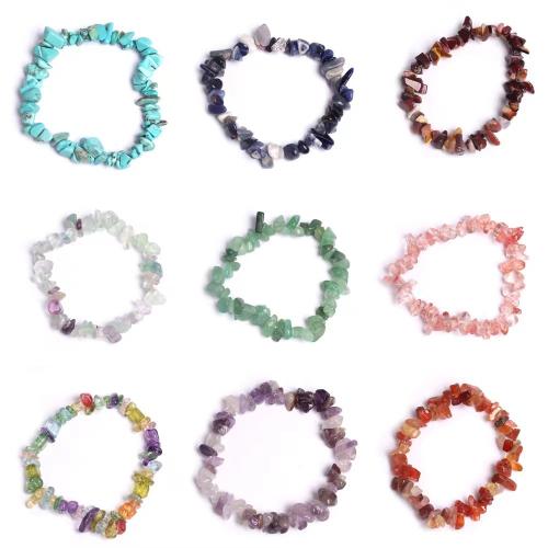 Gemstone Bracelets, Natural Stone, irregular, fashion jewelry & different materials for choice & Unisex, more colors for choice, Length:Approx 18-19 cm, Sold By PC