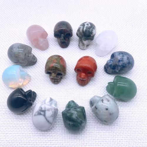 Fashion Decoration, Natural Stone, Skull, Carved, for home and office & different materials for choice, more colors for choice, 23x18x20mm, Sold By PC