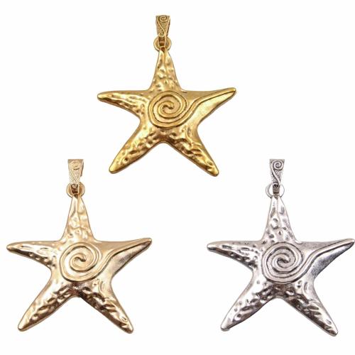 Tibetan Style Animal Pendants, Starfish, plated, DIY, more colors for choice, nickel, lead & cadmium free, 65x85mm, Sold By PC