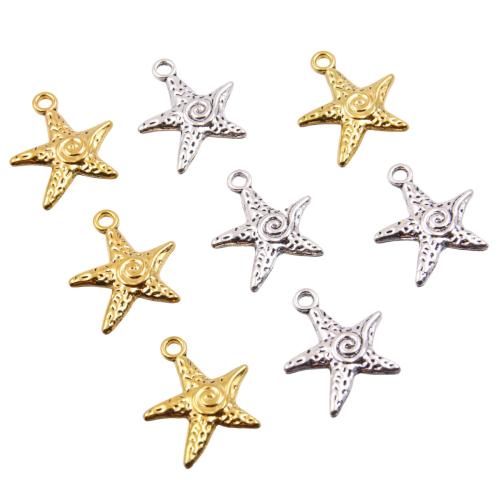 Tibetan Style Animal Pendants, Starfish, plated, DIY, more colors for choice, nickel, lead & cadmium free, 19x23mm, Hole:Approx 2mm, Approx 100/Bag, Sold By Bag