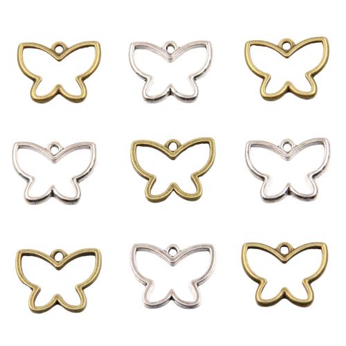 Tibetan Style Animal Pendants, Butterfly, plated, DIY & hollow, more colors for choice, nickel, lead & cadmium free, 17x13mm, Hole:Approx 1mm, Approx 100PCs/Bag, Sold By Bag