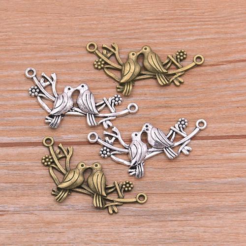 Animal Tibetan Style Connector, Bird, plated, DIY & 1/1 loop, more colors for choice, nickel, lead & cadmium free, 45x23mm, Hole:Approx 3mm, Approx 100PCs/Bag, Sold By Bag