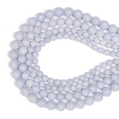 Gemstone Jewelry Beads, Angelite, Round, DIY & different size for choice, blue, Sold By Strand