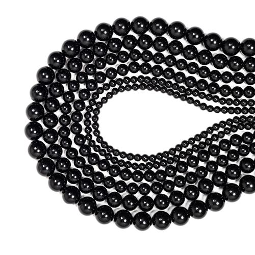 Perles obsidienne noire, Rond, DIY & normes différentes pour le choix, noire, Vendu par brin