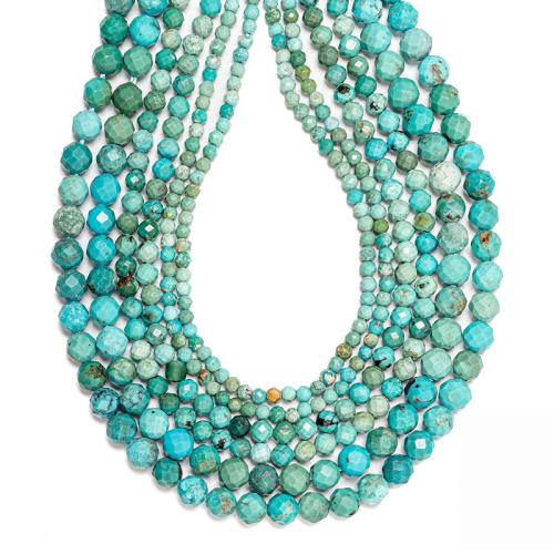 Perles turquoises, turquoise naturelle, Rond, DIY & normes différentes pour le choix, couleurs mélangées, Vendu par brin