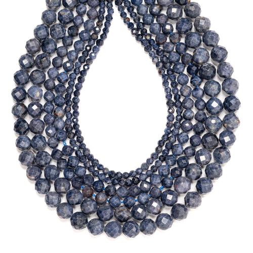 Gemstone Jewelry Beads, Sapphire, Round, DIY & different size for choice, blue, Sold By Strand