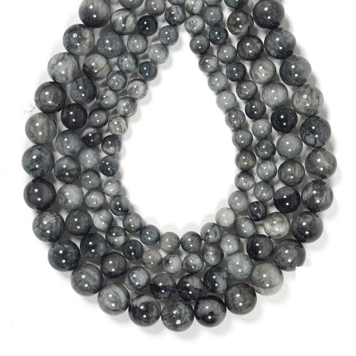 Gemstone Jewelry Beads, Hawk-eye Stone, Round, DIY & different size for choice, mixed colors, Sold By Strand