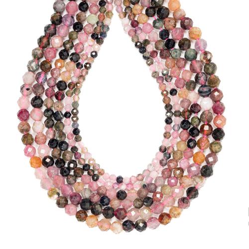 Gemstone Jewelry Beads, Tourmaline, Round, DIY & different size for choice, mixed colors, Sold By Strand