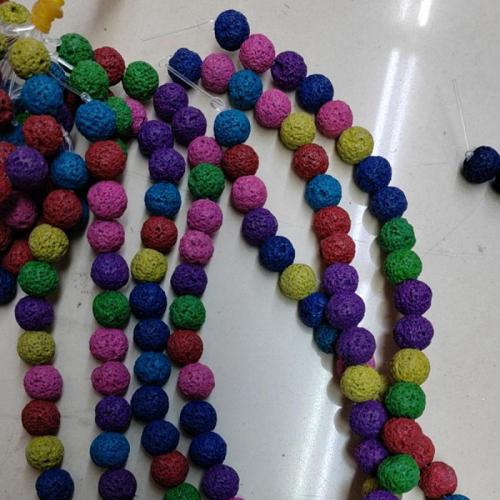 Natural Lava Beads, Round, DIY, mixed colors, 10mm, Sold Per Approx 37 cm Strand