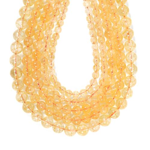 Natural Citrine Beads, Round, DIY & different size for choice, yellow, Sold By Strand