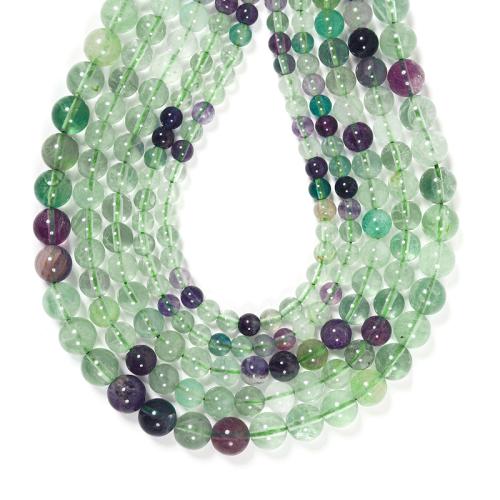 Perles de fluorite, Fluorite colorée, Rond, DIY & normes différentes pour le choix, couleurs mélangées, Vendu par brin