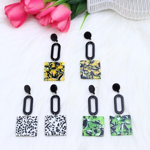 Acrylic Jewelry Earring, printing, fashion jewelry & for woman & hollow, more colors for choice, Sold By Pair