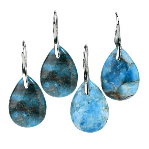 Pendientes de Gemas, Piedra natural, con metal, Gota, chapado, Joyería & para mujer, más colores para la opción, Vendido por Par