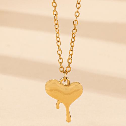 Tibetan Style Jewelry Necklace, Heart, plated, for woman, gold, Sold By PC