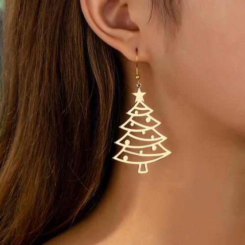 Iron Earring, Christmas Tree, plated, for woman, more colors for choice, Sold By Pair